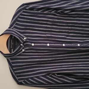 Banana Republic Oxford Untucked Fit Button Down Striped Shirt
